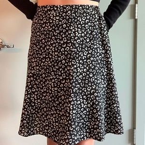Bobeau Black Cheetah Print Skirt Size: S